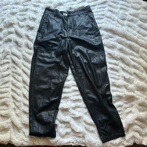 Zara Leather Straight Leg Pant